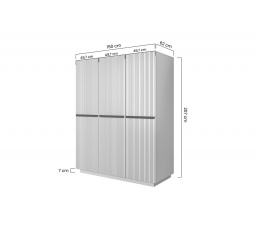 Skříň Nicole 150 cm - modrá MDF / černé úchyty