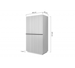 Skříň Nicole 100 cm - granát MDF / černé úchyty