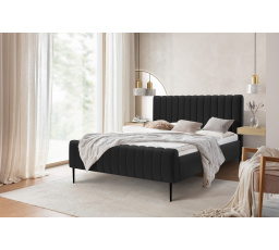 Čalouněná postel do ložnice Nicole - 160x200, Velutto 20/černé nohy