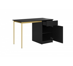 NICOLE PSACÍ STŮL 120 1D1SZ - černý mat / zlatý rám