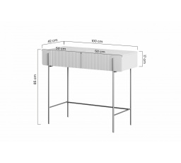 MALMI Toaletka 100 2SZ - kašmír / zlaté nohy