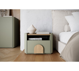 AMILIO NOČNÍ STOLEK 50 1KS - eukalyptus / dub baltic dune / úchyty dub přírodní