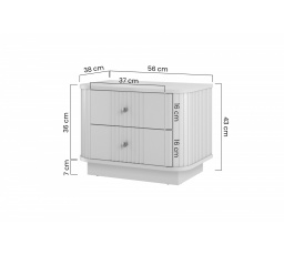2 x VESPER NOČNÍ STOLEK 56 2SZ - kašmír mdf / kašmír / zlaté úchyty / sokl