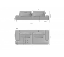 Pohovka Nicole s funkcí spaní / Magni 206.03 / černé nohy