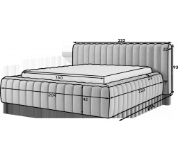 Postel Carilla + Kovový rám/Plynový zvedák/Úložný prostor 160x200 Tonall 22 1