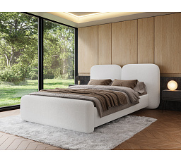 Bed Ollival 160x200 with metal frame and storage box, grey velvet Paolli 01 1