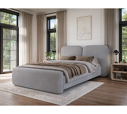 Bed Ollival 140x200 with metal frame and storage box, white velvet Royal 04 1