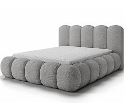Oloroso bed 140x200 with metal frame and storage compartment, grey bouclé Royal 04 1