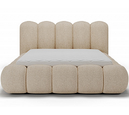 Oloroso bed 180x200 with metal frame and storage compartment, light beige chenille Kendell 18 1