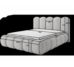 Oloroso bed 160x200 with metal frame and storage compartment, beige bouclé Royal 18 1
