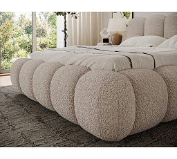 Oloroso bed 180x200 with metal frame and storage compartment, beige bouclé Royal 18 1