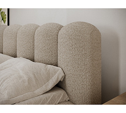 Oloroso bed 180x200 with metal frame and storage compartment, brown bouclé Royal 20 1