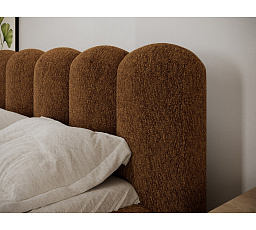 Oloroso bed 180x200 with metal frame and storage compartment, brown chenille Kendell 22 1