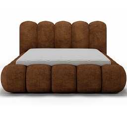 Oloroso bed 140x200 with metal frame and storage compartment, brick red plush Avexin 30 1