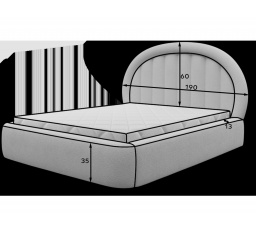 Tapedo postel + kovový rám/plynový zvedák/úložný prostor 160x200 Xillar 18 1