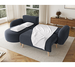 Bawal corner sofa with sleeping function and storage compartment, dark grey velvet, left-hand side Jarell 06 188x100 Left 1