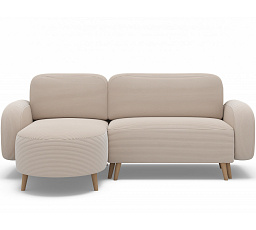 Bawal corner sofa with sleeping function and storage compartment, beige velvet, left-hand side Jarell 18 188x100 Left 1