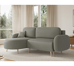 Bawal corner sofa with sleeping function and storage compartment, green bouclé, left-hand side Tonall 33 188x100 Left 1