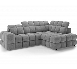 Bronon right-hand corner sofa with sleeping function and storage compartment, grey bouclé Royal 04 123x212 Right 1