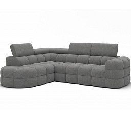 Carmenn corner sofa with sleeping function, storage compartment and adjustable headrests, gray bouclé, left-hand side Royal 04 205x126 Left 1