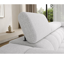Carmenn corner sofa with sleeping function, storage compartment and adjustable headrests, white bouclé, right-hand side Royal 01 205x126 Right 1