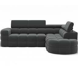 Carmenn corner sofa with sleeping function, storage compartment and adjustable headrests, dark gray plush, right-hand side Sola 06 205x126 Right 1