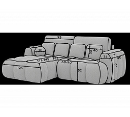 Covelion Corner Sofa Bed with Storage, Grey Bouclé, Left-Hand Facing Royal 04 193x60 Left 1