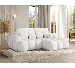 Covelion Corner Sofa Bed with Storage, White Velvet, Right-Hand Facing Paolli 01 193x60 Right 1