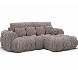 Covelion Corner Sofa Bed with Storage, Light Grey Velvet, Right-Hand Facing Modullo 03 193x60 Right 1
