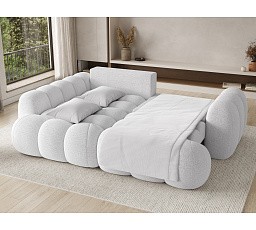 Cozion Corner Sofa Bed with Storage, White Bouclé, Left-Hand Facing Royal 01 202x140 Left 1