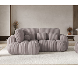 Cozion Corner Sofa Bed with Storage, Light Grey Velvet, Left-Hand Facing Modullo 03 202x140 Left 1