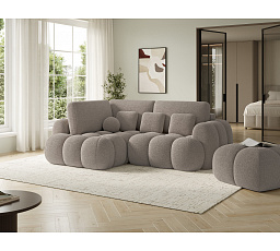 Cozion Corner Sofa Bed with Storage, Brown Bouclé, Left-Hand Facing Royal 20 202x140 Left 1