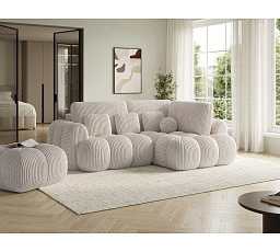 Cozion Corner Sofa Bed with Storage, White Velvet, Right-Hand Facing Modullo 01 202x140 Right 1