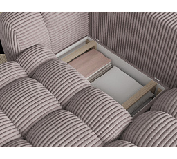 Cozion Corner Sofa Bed with Storage, Light Grey Velvet, Right-Hand Facing Modullo 03 202x140 Right 1