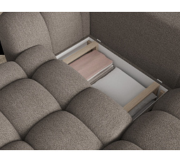 Cozion Corner Sofa Bed with Storage, Brown Bouclé, Right-Hand Facing Royal 20 202x140 Right 1