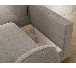 Tesalia corner sofa with sleeping function and storage compartment, white bouclé, right-hand side Calmora 04 197x115 Left 1
