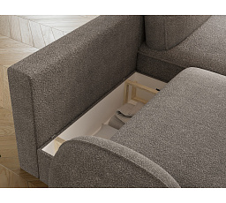 Tesalia corner sofa with sleeping function and storage compartment, dark grey bouclé, left-hand side Royal 04 197x115 Right 1