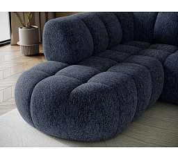 Tontano corner sofa with sleeping function and electrically extendable seat, blue chenille, left-hand side Kendell 40 183x77 Left