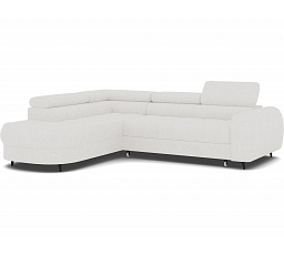 Vesteria left-hand corner sofa with sleeping function and storage compartment, white bouclé Royal 01 120x200 1