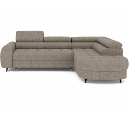 Vesteria right-hand corner sofa with sleeping function and storage compartment, brown bouclé Royal 20 120x200 1