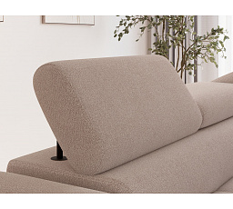 Vesteria right-hand corner sofa with sleeping function and storage compartment, light brown bouclé Xillar 20 120x200 1