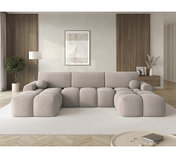 Vianetto corner sofa with sleeping function and storage compartment, beige bouclé, universal Royal 18 275x130 Symmetrical 1