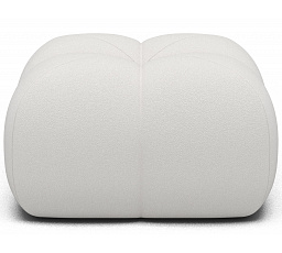 Upholstered Pouf Covio, White Velvet Paolli 01 85x52