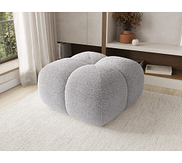 Upholstered Pouf Covio, Gray Chenille Kendell 03 85x52
