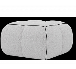 Upholstered Pouf Covio, Beige Velvet Calmora 18 85x52
