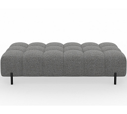 Ferivo quilted pouffe on legs, grey bouclé Royal 03 137x37