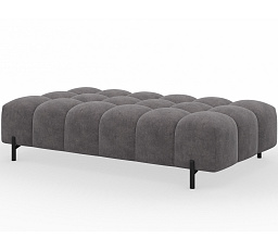 Ferivo quilted pouffe on legs, grey velvet Aura 04 137x37