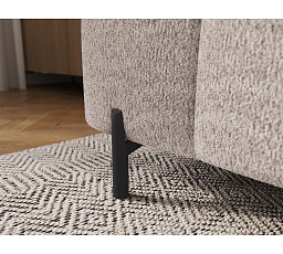Ferivo quilted pouffe on legs, beige bouclé Royal 04 137x37