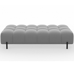 Ferivo quilted pouffe on legs, grey plush Royal 18 137x37