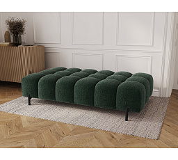 Ferivo quilted pouffe on legs, dark green velvet Amore 35 137x37